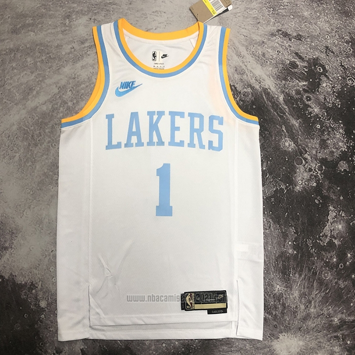 Camiseta Los Angeles Lakers D'Angelo Russell #1 Classic 2022-23 Blanco